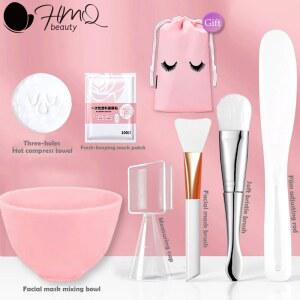 실리콘 페이스 마스크 세트 스틱 습식 압축 스팀 타올 파우더 믹싱 스킨 도구 케어