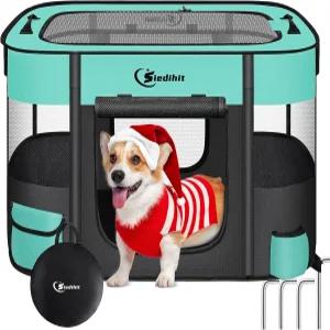 반려견 놀이펜 반려묘 강아지 우리 실내 야외 여행 캠핑용 휴대용 케이스가 있는 토끼 소형 동물용 접이식