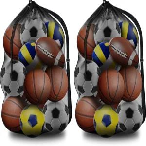 브로투 초대형 스포츠 볼백 메시 농구 가방 팀볼 조절 가능한 어깨끈 축구 배구 수영 장비를 보관 있는 x