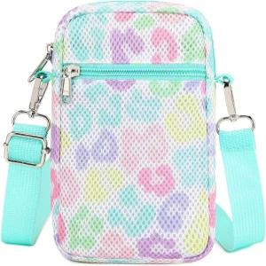 미르와이 미니 숄더백 메쉬 크로스바디 다기능 휴대폰 지갑 케이스 파우치 허리 가방 스트랩 조절 가능