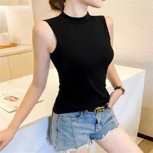 베이직 이너 봄썸머 슬림 신축성 반목 민소매티
