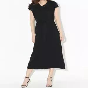 여성 3컬러 허리끈 울 니트 민소매 카라 롱원피스