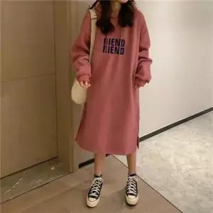 기모 후드 롱원피스 등원룩코디 데이트룩원피스