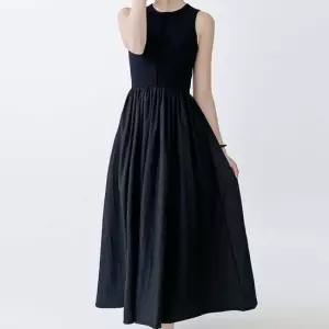 플레어 디자인 나시 롱원피스 민소매 슬리브리스 치마