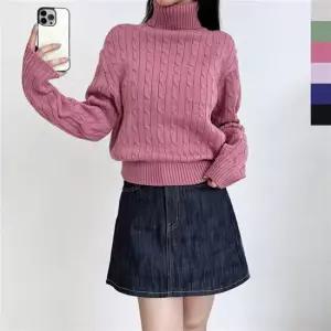 여자목폴라 목폴라니트 꽈배기 여자데일리픽