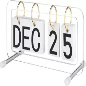 코스모스 책상 플립 캘린더 영구 날짜 링 데일리 블록 홈 오피스 교사용 데스크 액세서리 재사용 가능한