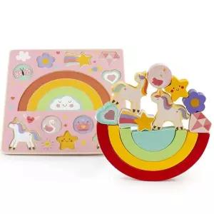 [하프클럽/브이와이]무지개 밸런스 쌓기퍼즐 유니콘 아기  완구