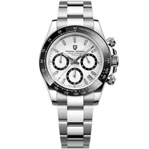 LACZ 덴튼 파가니 디자인 PD1644 쿼츠 워치 - 스테인리스 스틸 남성 크로노그래프 방수 1억 스포츠 시계 패션 선물 비즈니스 캐주얼 손목시계