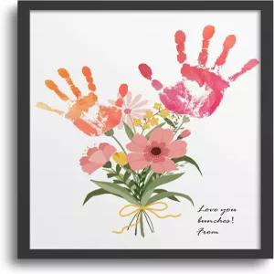 이틀 꽃다발 핸드프린트 아트 공예 DIY 키트 의 날 생일 크리스마스를 맞아 딸이나 아들의 엄마를 위한