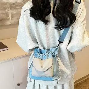 여성 핸드폰가방 여행용크로스백 크로스 가방 가벼운 나일론 블루 백 핸드폰가방