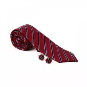 TBZ KING 와인네이비 사선 타이 커프스링크 세트 남성넥타이 남자넥타이 정장넥타이