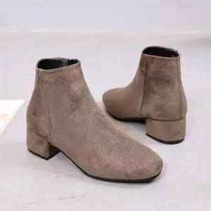 여성 3정장 스웨이드 미들힐 앵글부츠 MK619 털부츠 가 하이힐 미들 레인부츠 구두 부츠 털