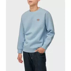 매장정품 DICKIES 디키즈 플리스 OX 칼라 로고 릴렉스드 크루넥 ley Blue DK010831C99 1469863