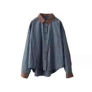 면 여사친 봄 스트라이프 상의 긴팔 셔츠 카디건 KS1