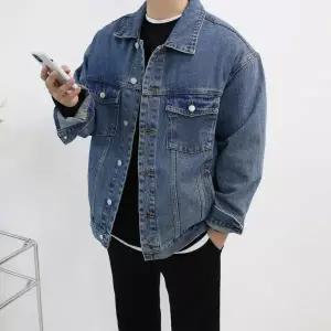 [하프클럽/]남자 빅사이즈 오버핏 투포켓 데님 트러커 청자켓 (2color)