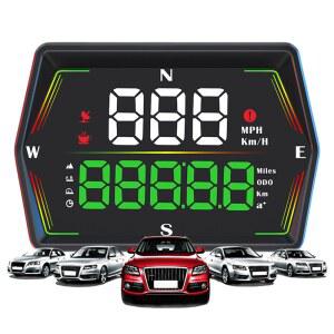 호환 자동차 HUD GPS 업 디스플레이 모든 자동차 트럭 플러그 앤 플레이 자동차 부품 용 디지털 속도계