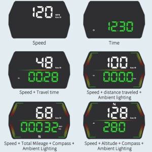 호환 자동차 HUD GPS HUD 디지털 속도계 모든 자동차 트럭용 플러그 앤 플레이 자동차 부품