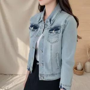 [하프클럽/]여성 주머니 카라 라이트블루 워싱 SS 자켓
