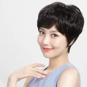 인모 볼륨 숏컷 통가발 여성커트가발 블랙
