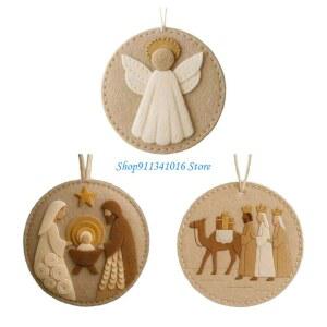 호환 크리스마스 트리 장식품에 대한 지침이 포함된 출생 장면 펠트 공예 세트