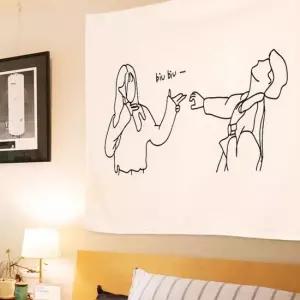 인테리어 포스터 원단 패브릭 연인 그림 M 패브릭포스터