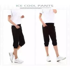 바지 여사친 여성용 블랙 여름 아이스 쿨 시원한 편한 잠옷 트레이닝 츄리닝 7부 FREE