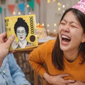 WL 부자 행운 지갑 부자되는 선물 오십억 은퇴 반지갑 킹받는