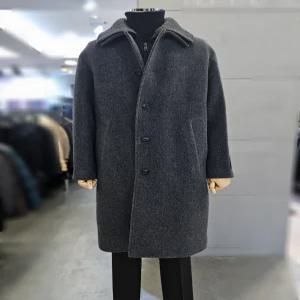 [바쏘옴므]바쏘옴므 남자 겨울 차콜 울 캐시미어 오버핏 발마칸 롱 코트 WSZCJ13