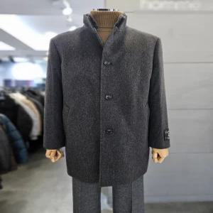 [바쏘옴므]바쏘옴므 다크브라운 울 캐시미어 밍크에리FUR 구스다운 코트 WSZ4CJ31