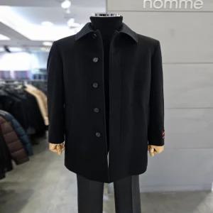 [바쏘옴므]바쏘옴므 남자 블랙 울 캐시미어 셋인카라 맥코트 WSZ4CJ05