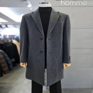 [바쏘옴므]바쏘옴므 남자 그레이 울 캐시미어 체스터 코트 WSZ4CA04
