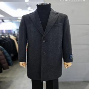 [바쏘옴므]바쏘옴므 남자 캐시미어 100% 차콜그레이 체스터 코트 WSZ4CA08