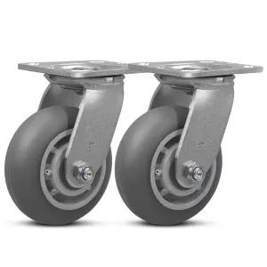 5 X2 헤비 듀티 캐스터 크라운 열가소성 고무 휠 800파운드 용량 세트 4개 드라이월/시트록 카트 및 인형용