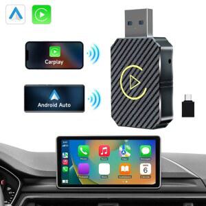 호환 새로운 무선 CarPlay 안드로이드 자동 어댑터 WiFi BT5 0 유선 CarPlay/Andriod Auto 용 스마트 동글 플러그 앤 플레이 미니 AI 박스 자동차