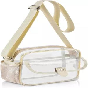 경기장 콘서트 페스티벌 등을 위한 스포디어스 클리어 크로스바디 백 - 조절 가능한 어깨끈 및 병 홀더