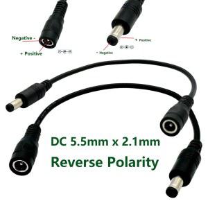 호환 2pcs 역 극성 POWER LOGIC 변환 코드 케이블 변환기 와이어 5 5 x 2 1 키보드 기타 피아노 효과 페달