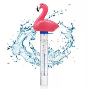 수영장 온도계 플로팅 스트링이 있는 수온계 얼음 목욕 및 온수 욕조 실외 실내 스파(플라밍고)를 위한