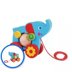 MF09 코끼리 끌기장난감 원목 아기 걸음마 유아 줄당기기 걷기연습 1p 코끼리열차