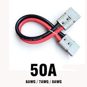 호환 헤비 듀티 50Amp 이중 극 빠른 연결 연장 케이블 8AWG 7AWG 6AWG 지게차 배터리 커넥터용 실리콘 와이어