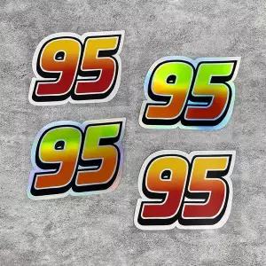 1 노란색 번호 95 스티커 방수 자동차 후면 유리창 도어 바디 트렁크 장식 스티커 바이크 오토바이용