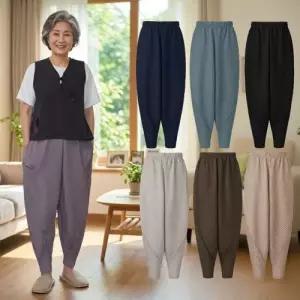 할마마마 할마사선주름바지 엄마옷 쿨링 통넓은 편한할머니바지
