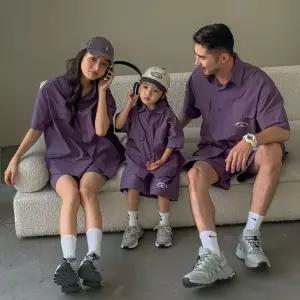 반팔 셔츠 반바지 휴양지 패밀리룩 촬영 커플룩 가족티