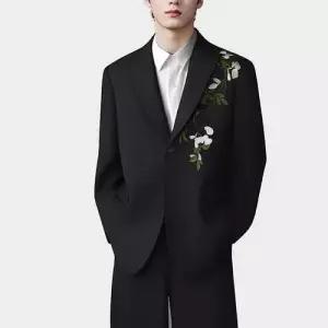 EAMT 남친 동백자수 정장 결혼식 하객 고딩 와펜 넥 패드 YJ1