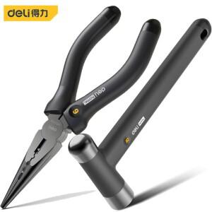 Deli-3m 검정색 디지털 강스틸 측정 테이프 세트  고 탄소강 소재 플라이어/해머/렌치/나이프 가정용 수공