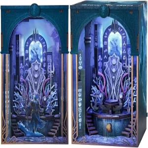 미니시티 북 누크 키트 성 청소년을 위한 DIY 하우스 인형의 집 가족 친구를 작은 선물 아쿠아 왕좌