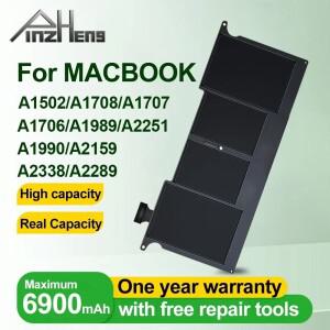 macbook 호환 Pro 13'' A1502 A1706 A1989 A2251 A2159 A2289 A2338 A1493 A1819용 PINZHENG 노트북 배터리