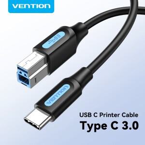 Vention USB 프린터 케이블 macbook 호환 Pro/Air용 Type-C - B 3.0 hp 호환 canon호환 dell호환 C 스캐너