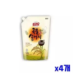 [오너클랜]쌀겨 함유 주방세제 1200ml x4개묶음 설거지세제