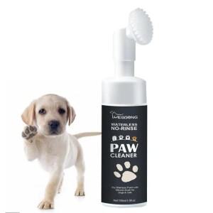 100mlPaw 폼 강아지 발톱 클리너 고양이 발 워터리스 반려동물 샴푸 브러시 포함 린스 프리 딥 클렌저