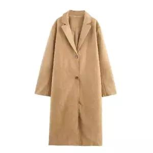 EAMT 여성용 롱 가을 코트 무스탕 스트리트 YJ3